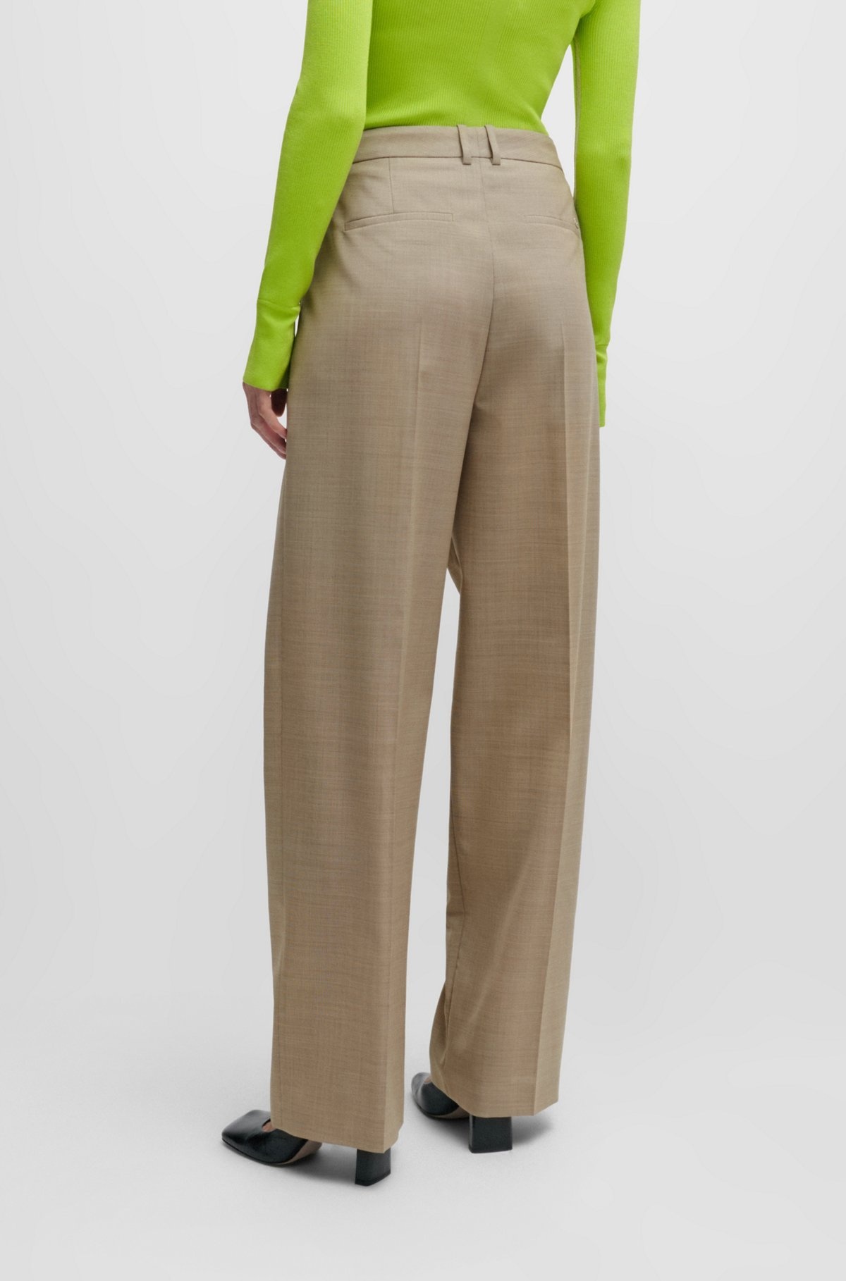 STRAIGHT-FIT REGULAR-RISE TROUSERS IN VIRGIN WOOL - 4