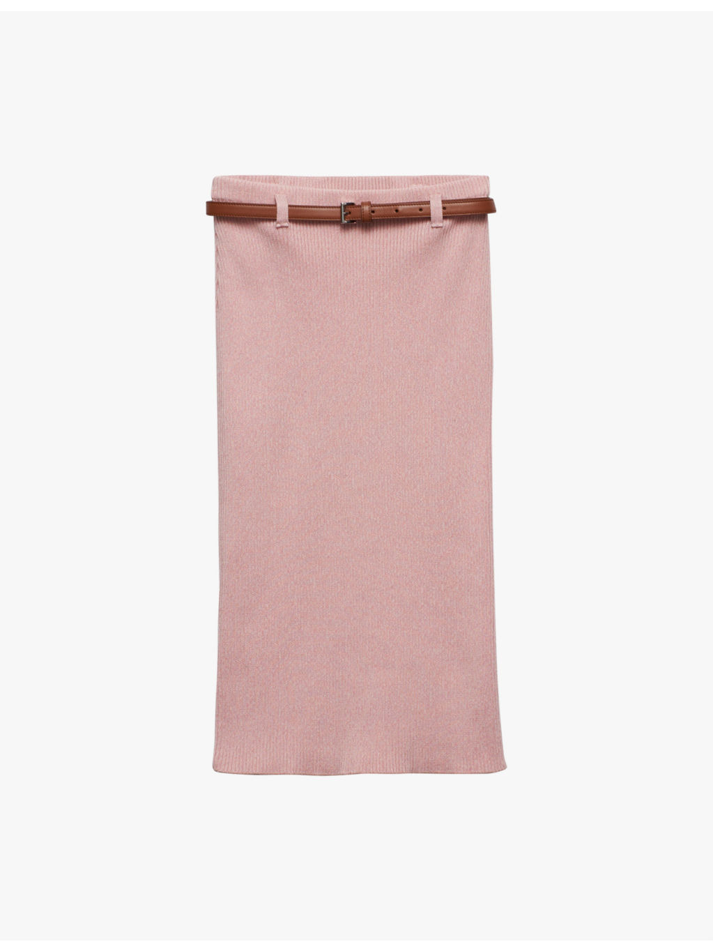 Ribbed slim-fit cotton-knit midi skirt - 1