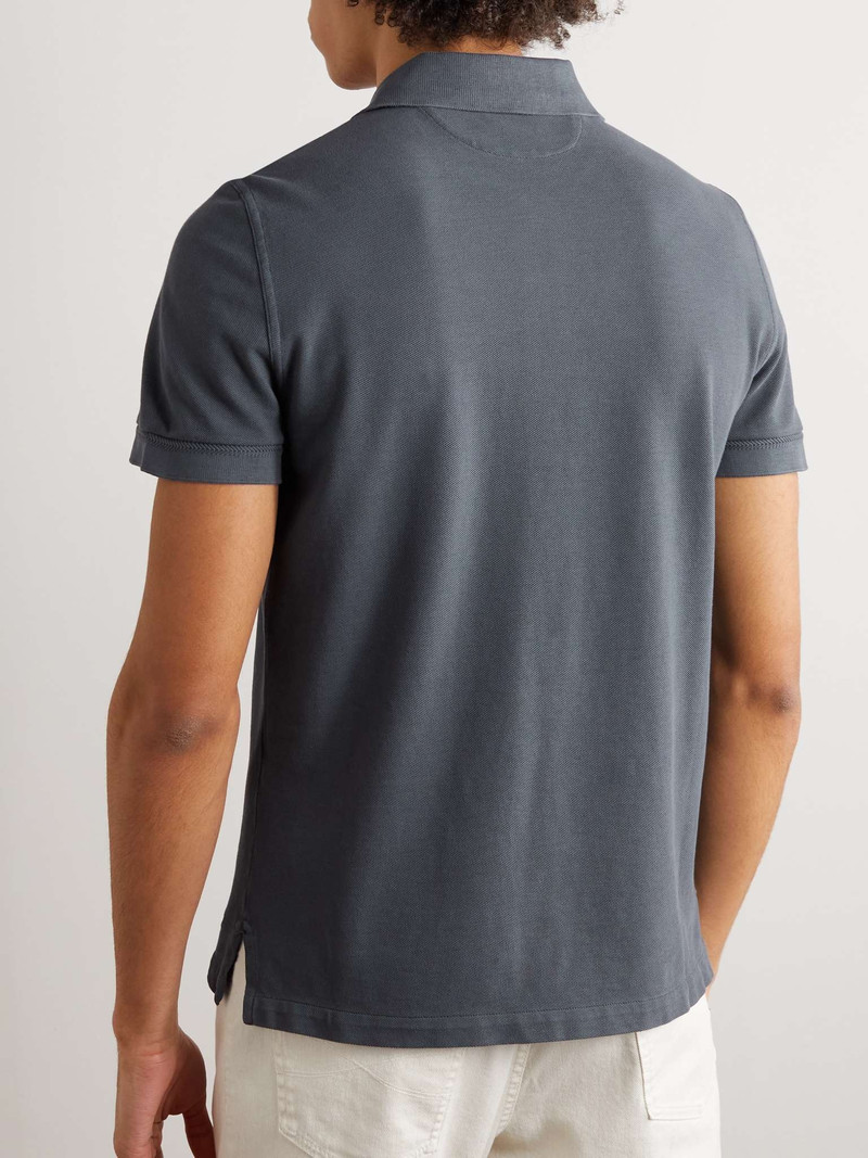 Slim-Fit Garment-Dyed Cotton-Piqué Polo Shirt 4