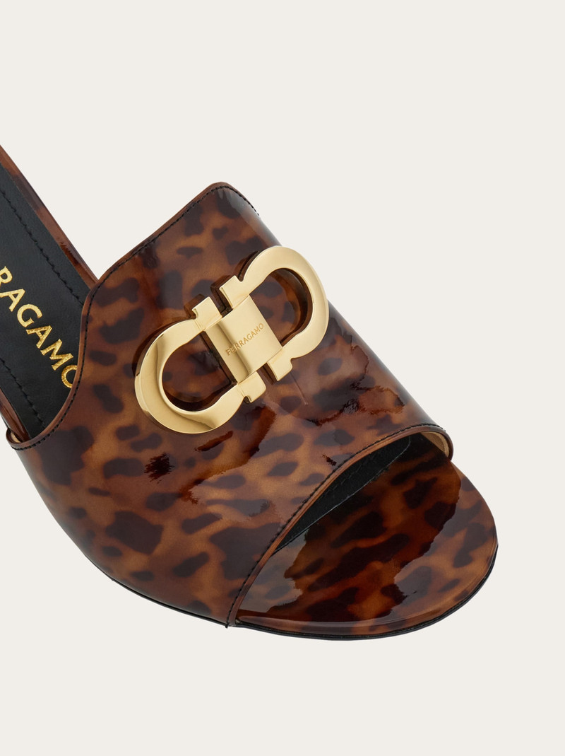 Mid heel mule with Gancini buckle 6
