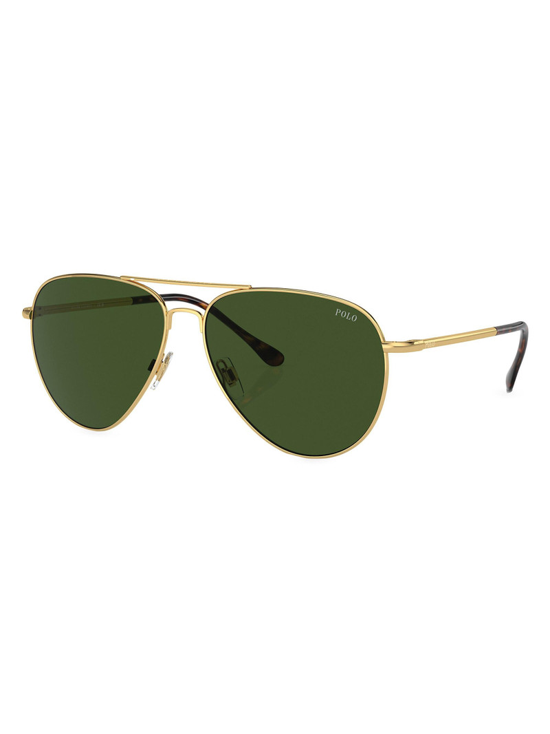 Men's 62MM Aviator Sunglasses - Gold 1