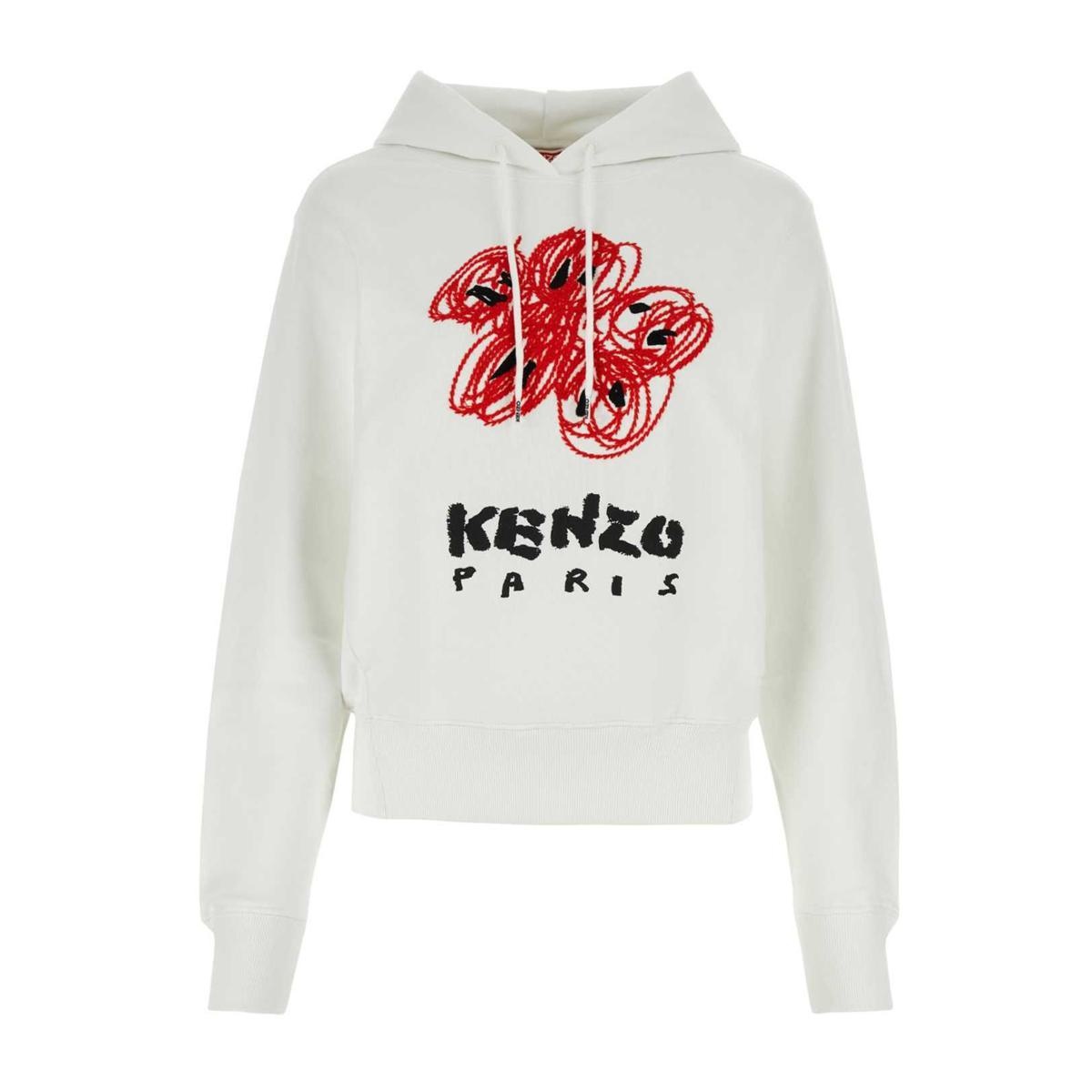 KENZO DRAWN FLOWERS HOODIE - 1