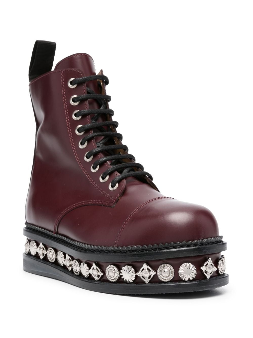 stud-embellished leather boots - 2