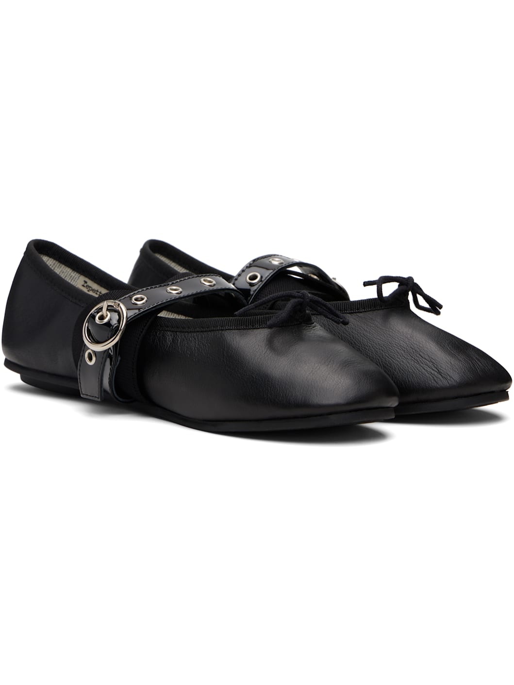 Black Twist Mary Jane Ballerina Flats - 4