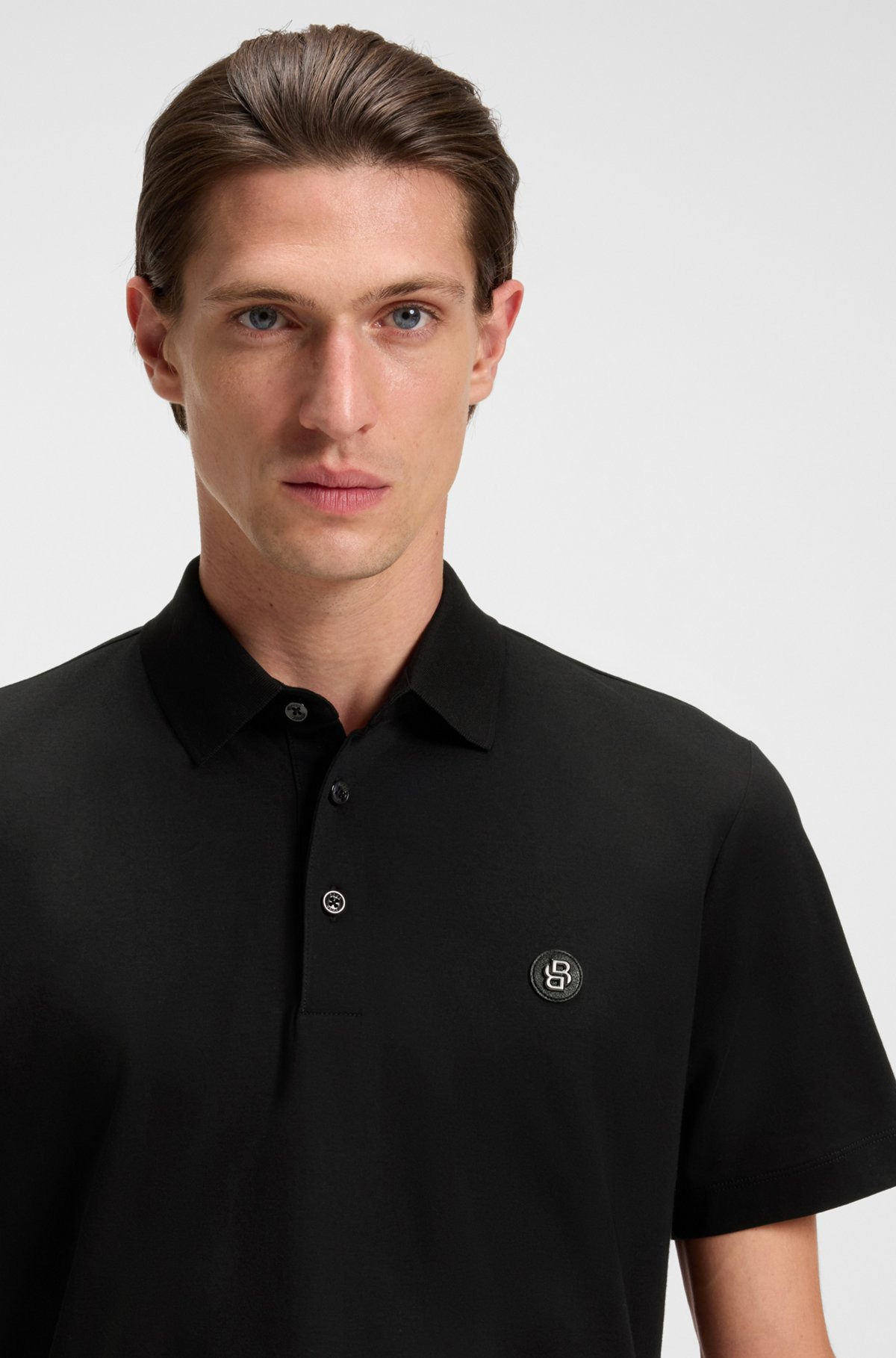 MERCERIZED-COTTON POLO SHIRT WITH DOUBLE MONOGRAM - 3