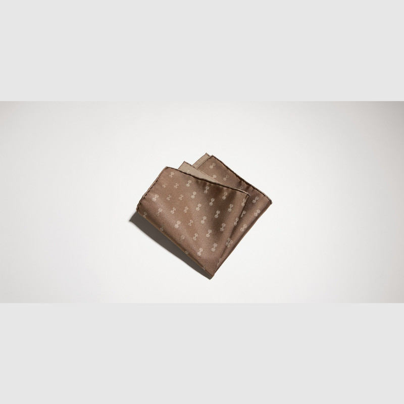 Horsebit silk jacquard pocket square 1