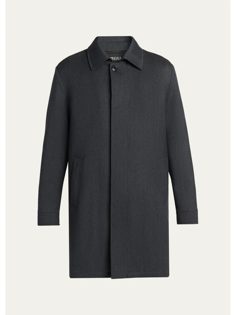 Men's Wool Melange Overcoat - 1
