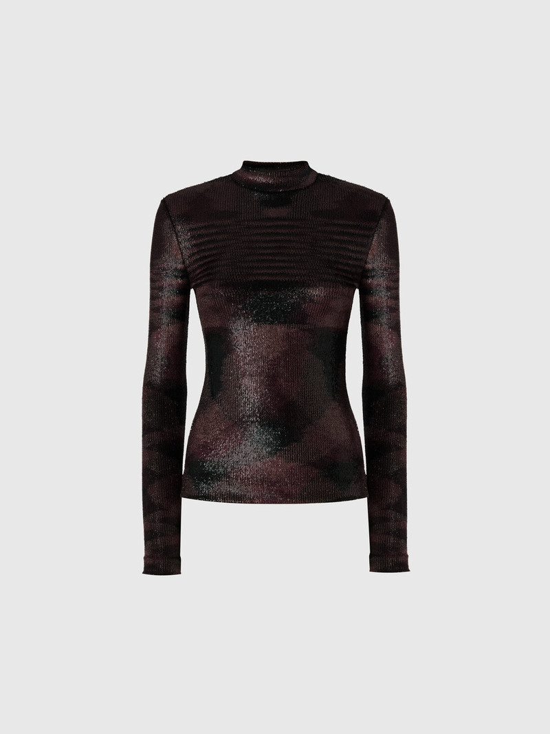 Turtleneck sweater with flame pattern 1
