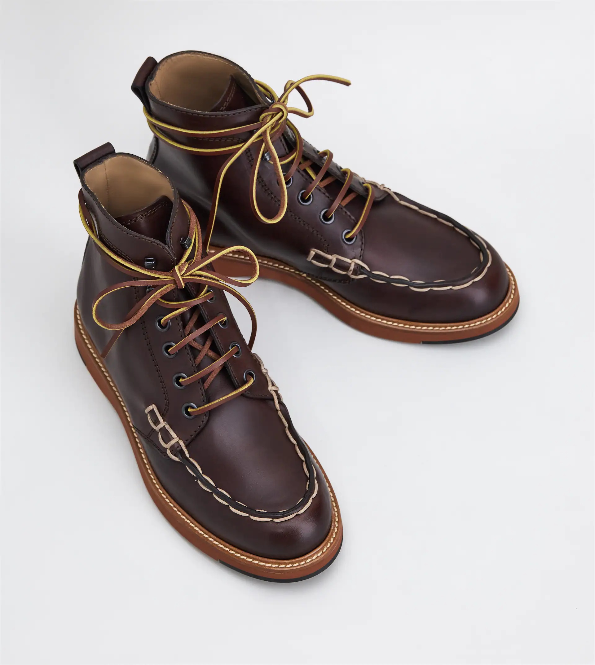 ANKLE BOOTS IN LEATHER - BROWN - 3