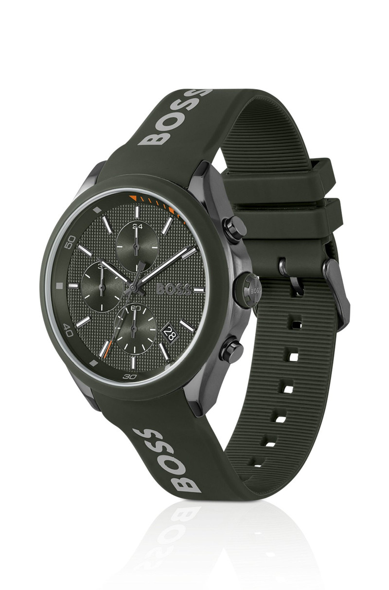 BOSS CHRONOGRAPH WATCH WITH BRANDED SILICONE STRAP outlook
