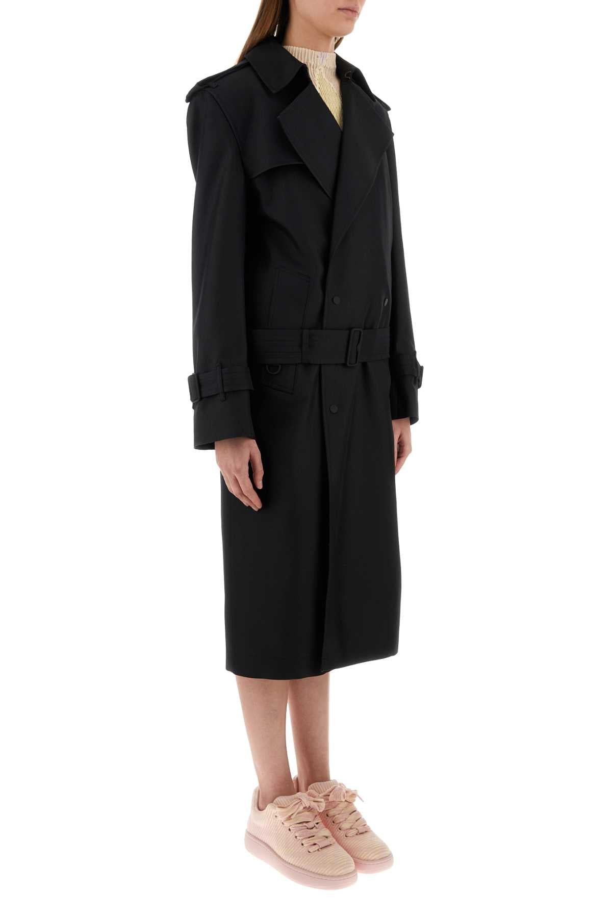 Burberry Women Black Silk Blend Trench Coat - 3