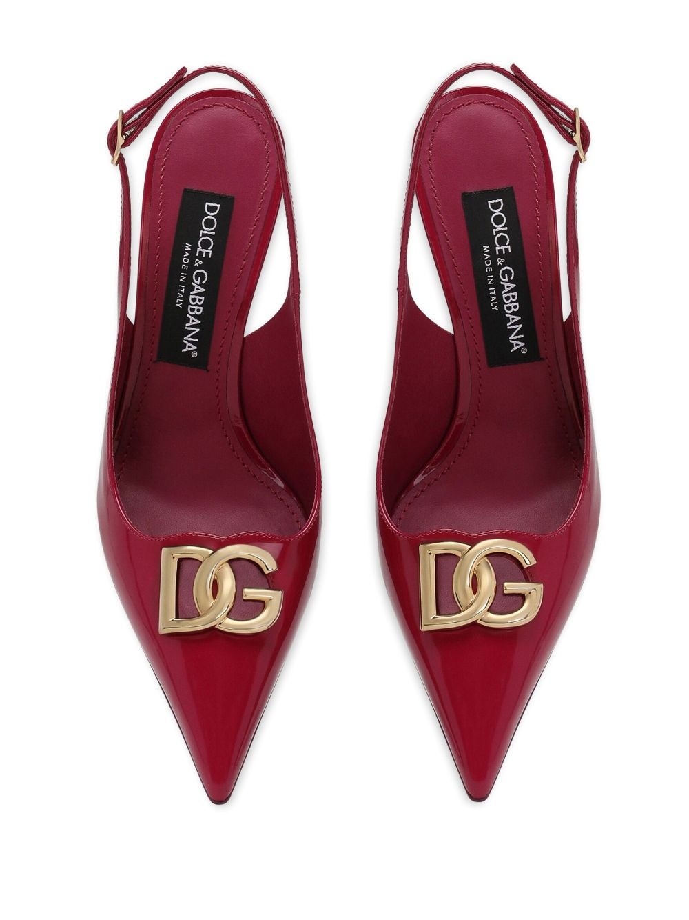 logo-plaque heeled slingback pumps - 4