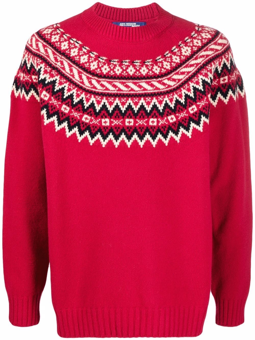 geometric-print wool jumper - 1