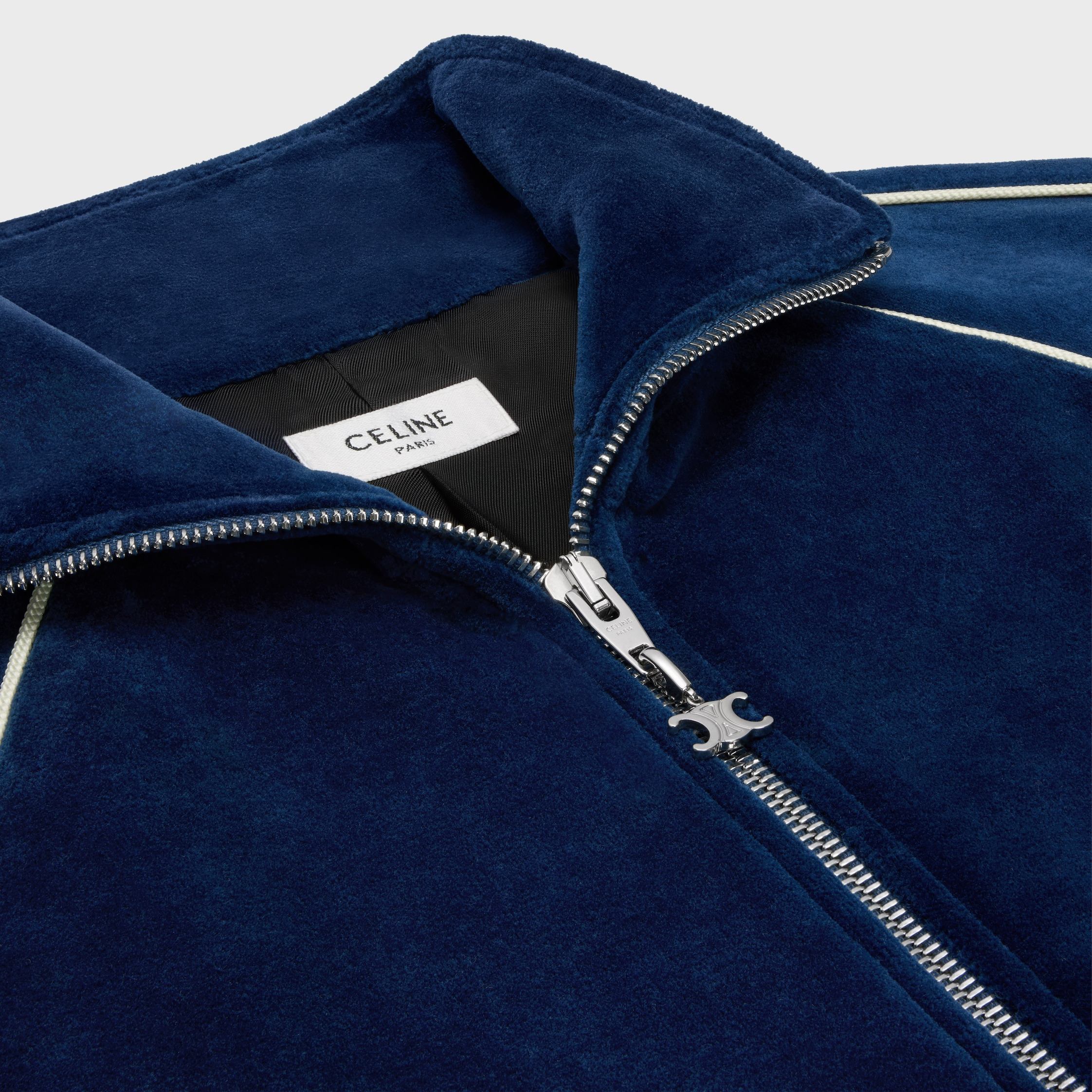 triomphe tracksuit jacket in velvet jersey - 3