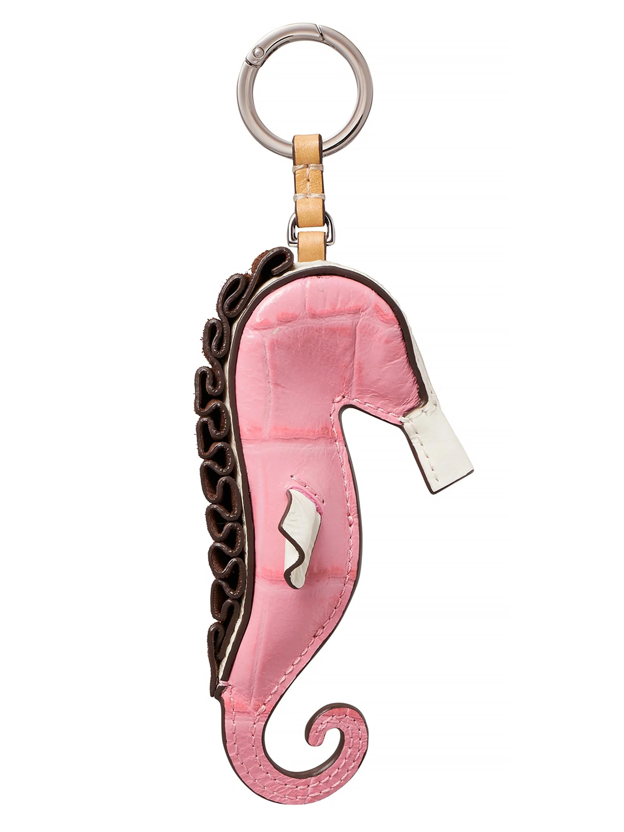 Women's Seahorse Leather Keychain - Rose Sunset - 1