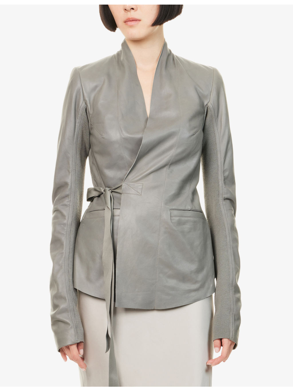 Hollywood Wrap-Front Leather Jacket - 3