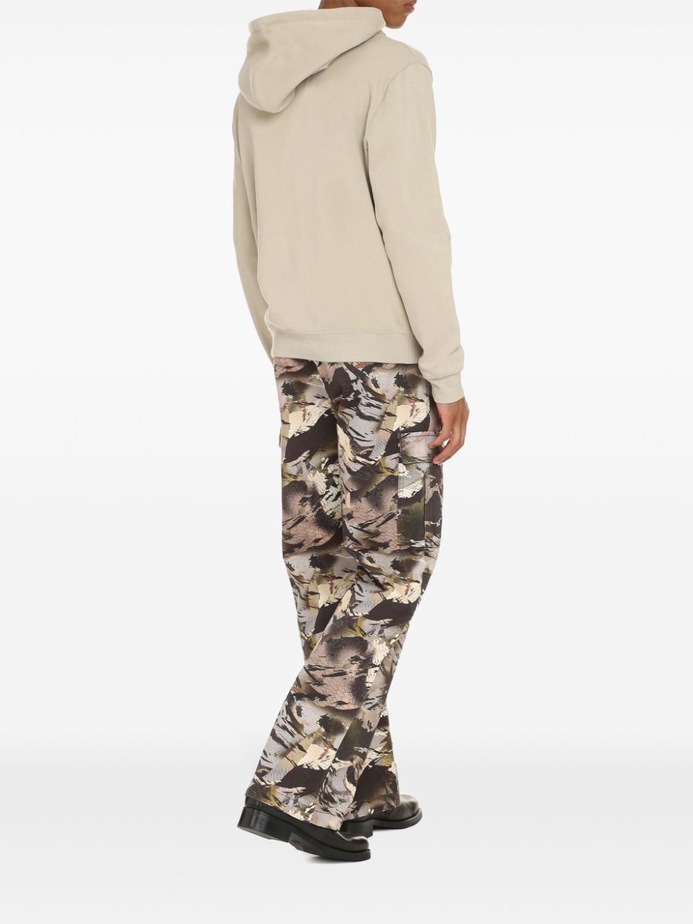 painted logo-print hoodie - 3