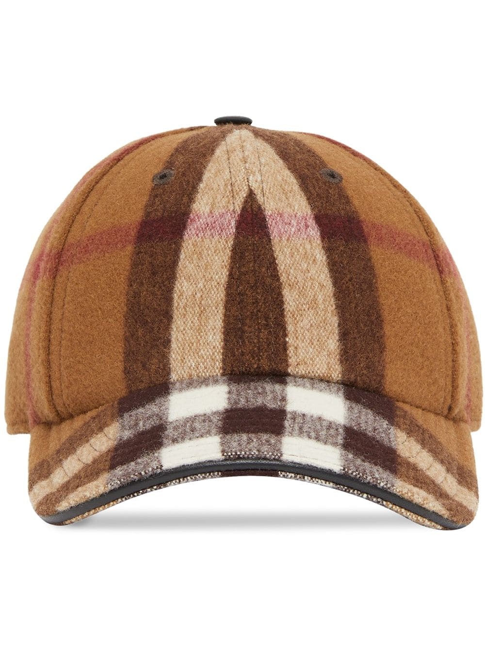 check-print baseball cap - 1