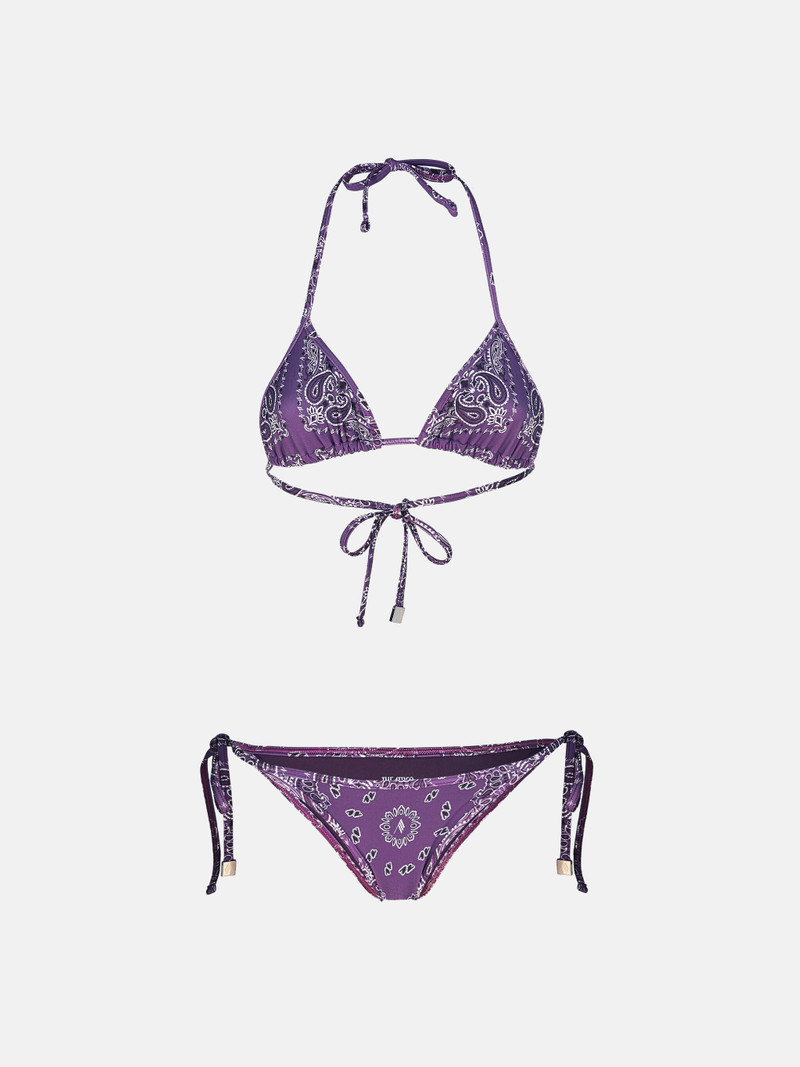 THE ATTICO VIOLET, BROWN AND WHITE BIKINI outlook
