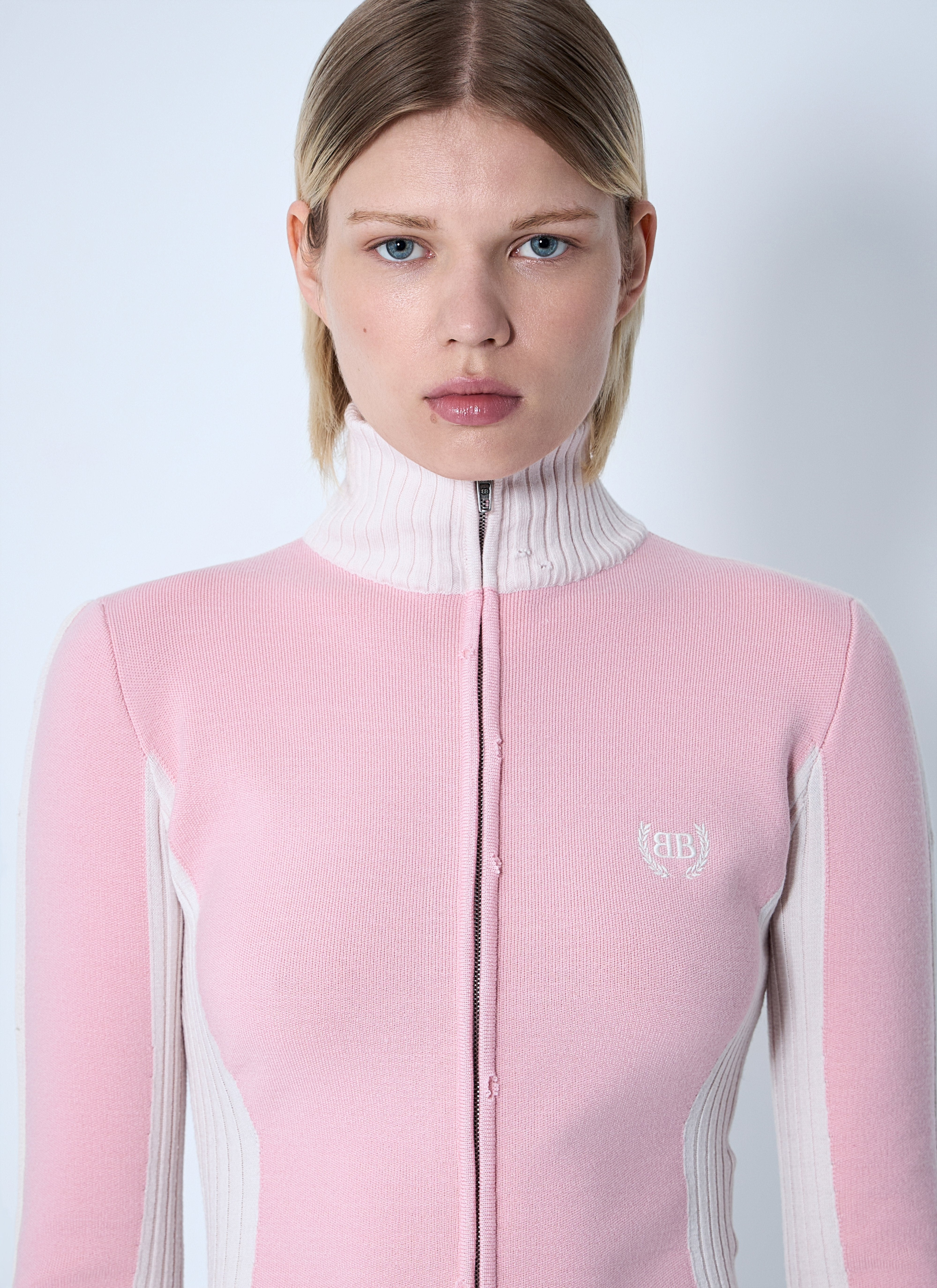Balenciaga Women Zip-Up Human Being Hooded Sweatshirt - 5