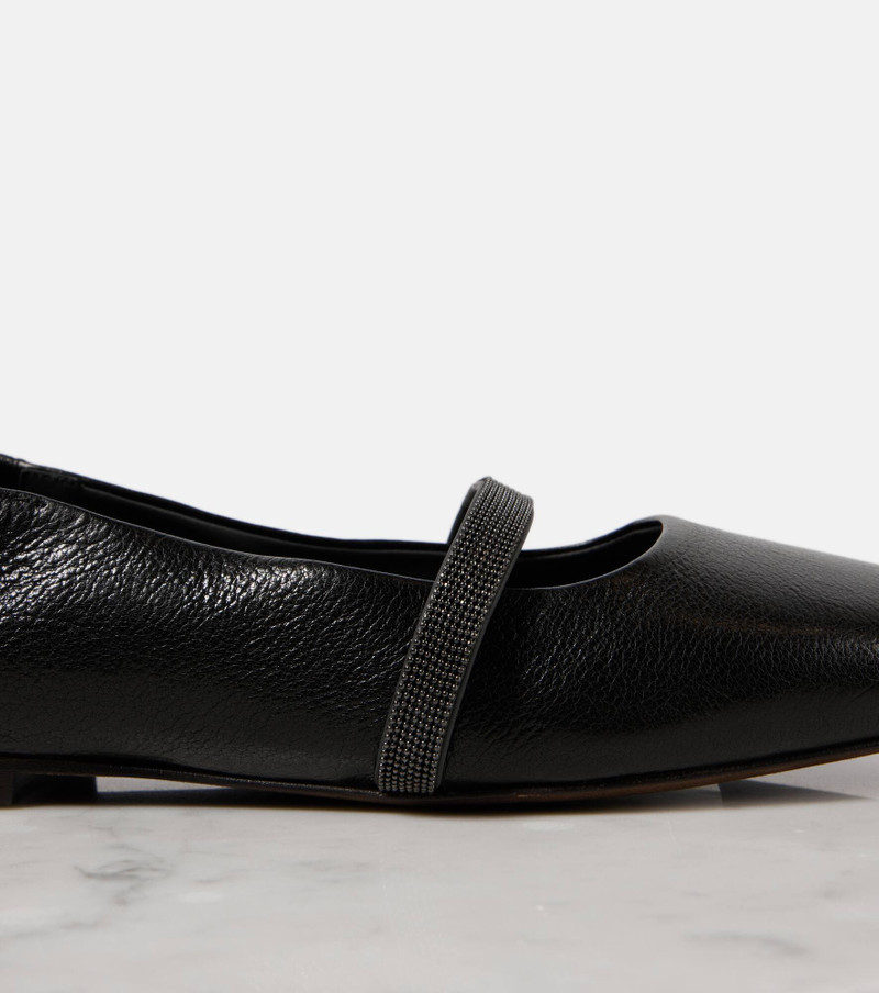 Beaded leather ballet flats 6