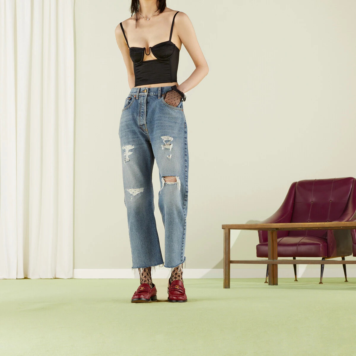 Gucci Lovelight denim straight leg pant - 6