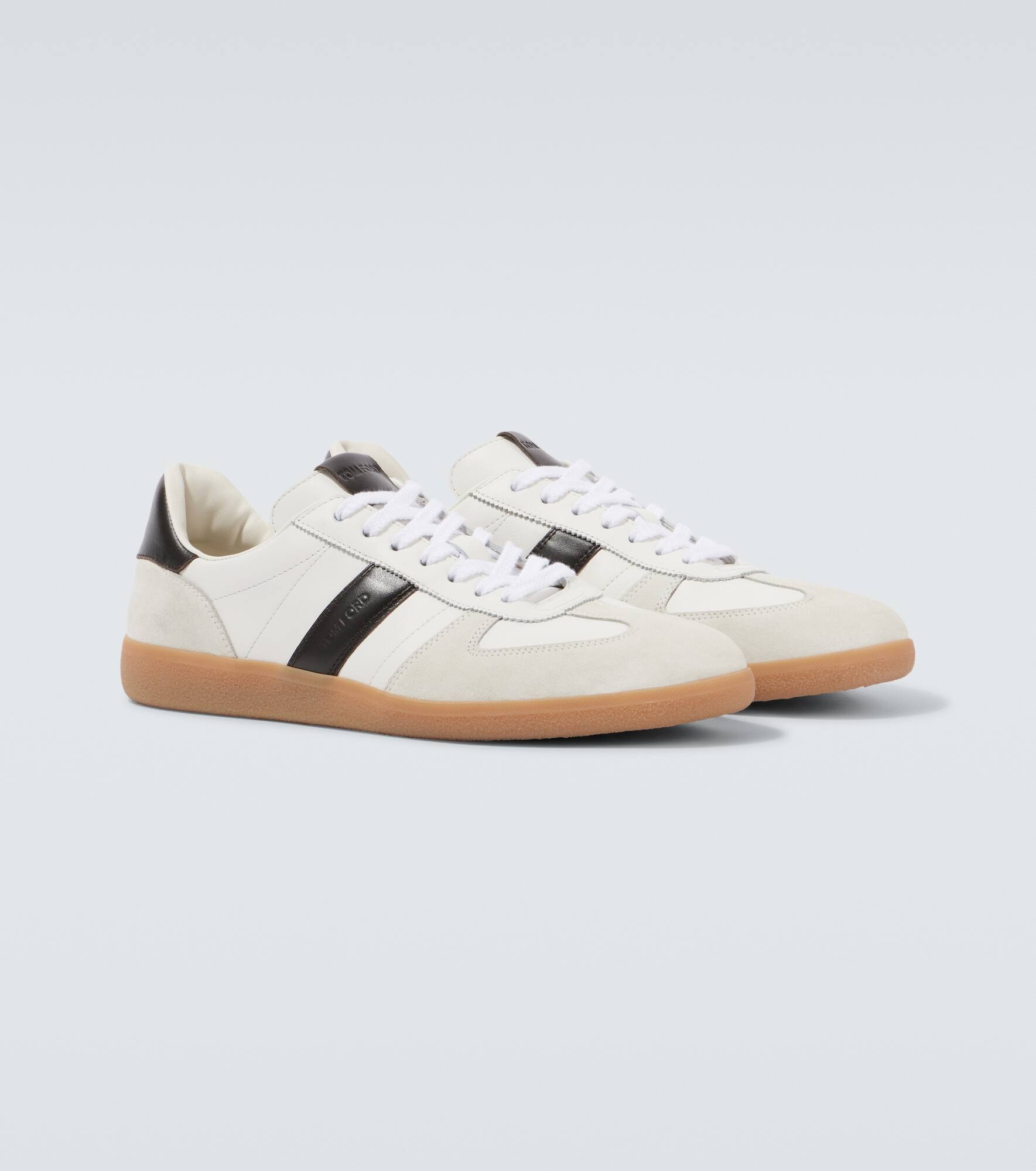 Archer suede-trimmed leather sneakers - 5