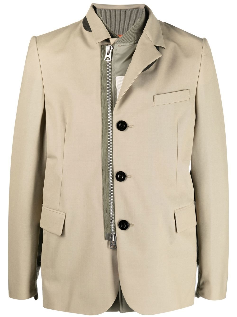 off-centre zip-up blazer - 1