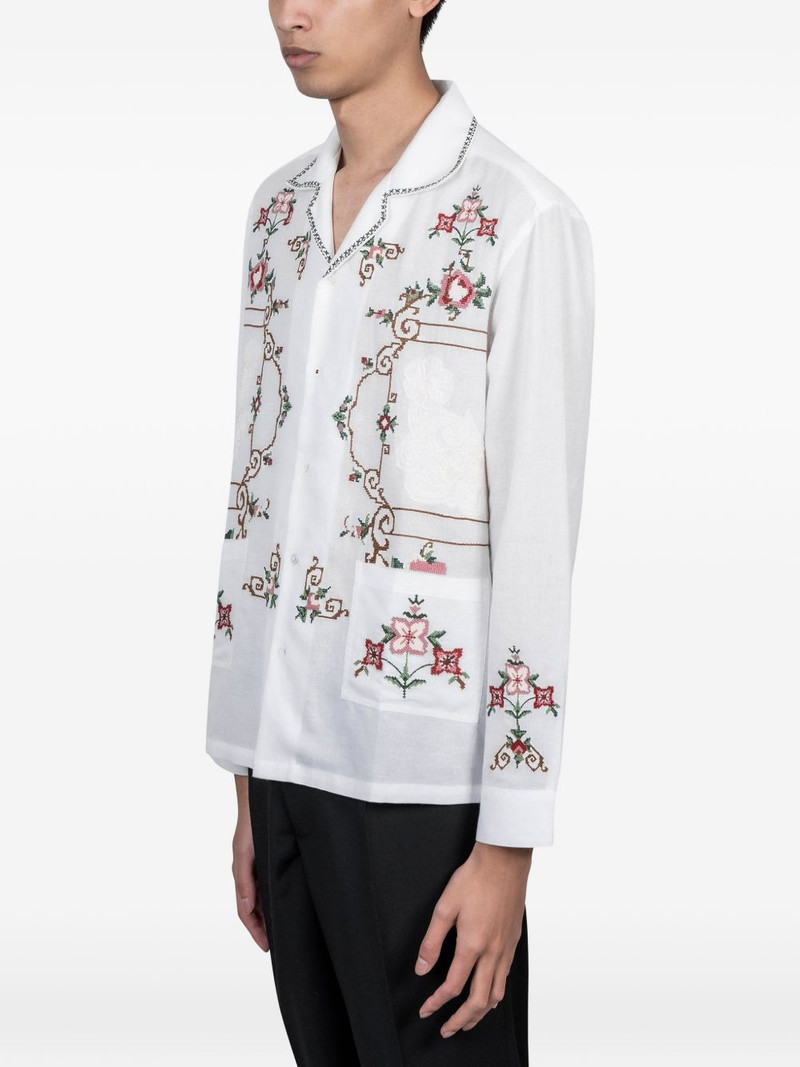 baziszt Sena floral-embroidered pocket shirt outlook
