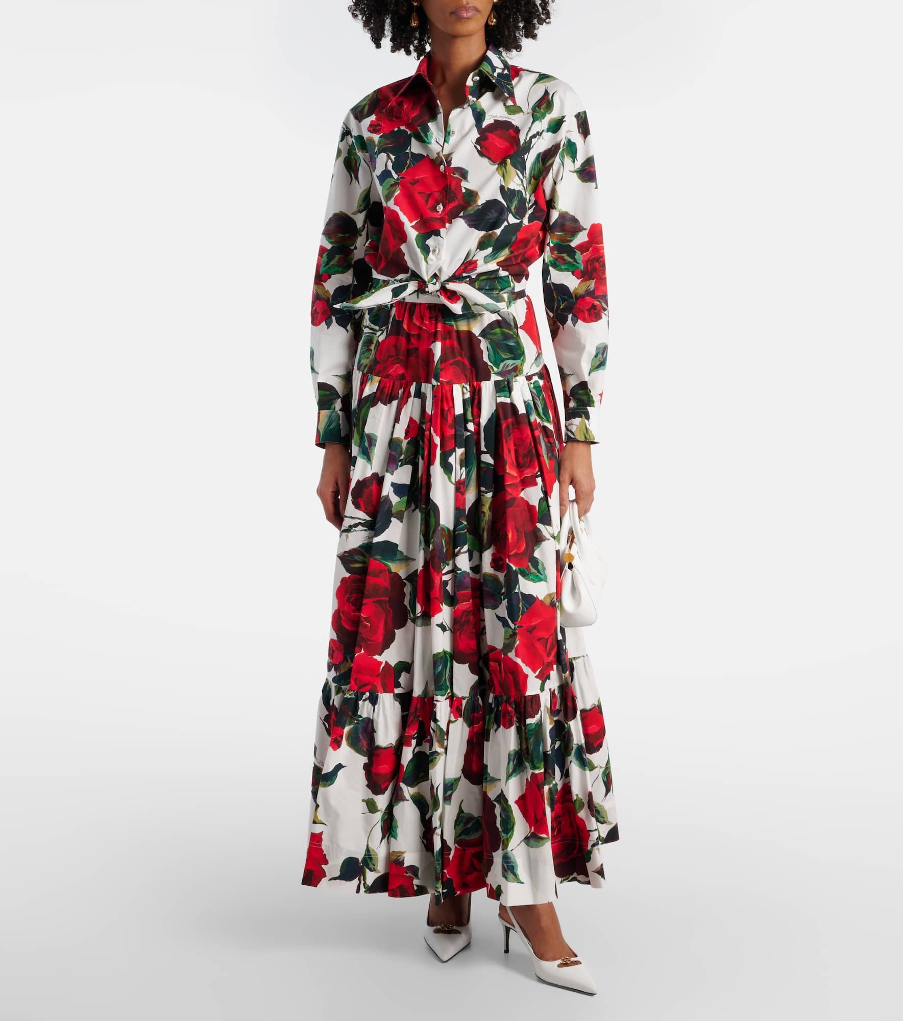 Floral tiered cotton maxi skirt - 2