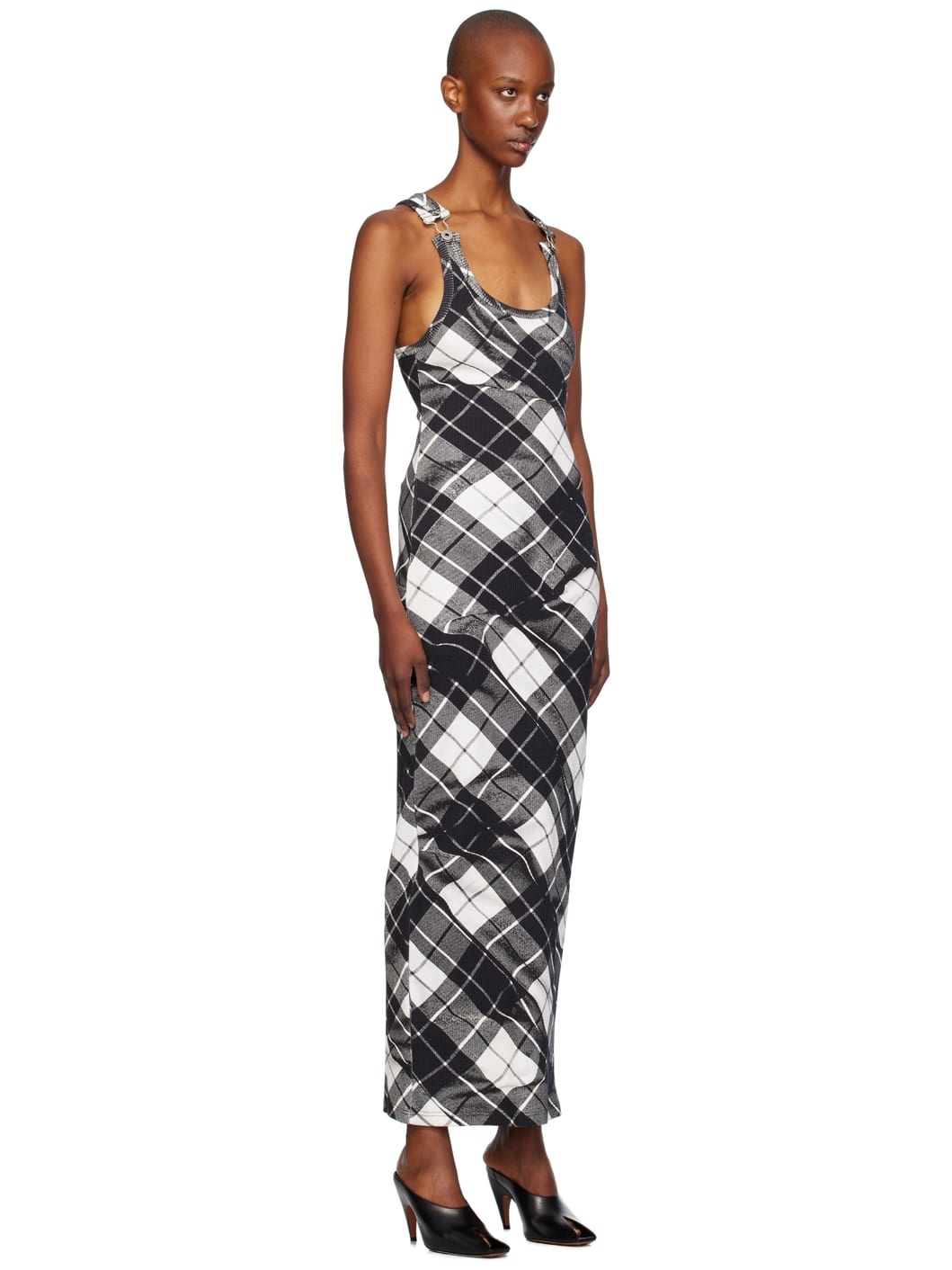 Black & White Tartan Maxi Dress - 2
