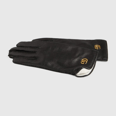 GUCCI Leather gloves with Double G outlook