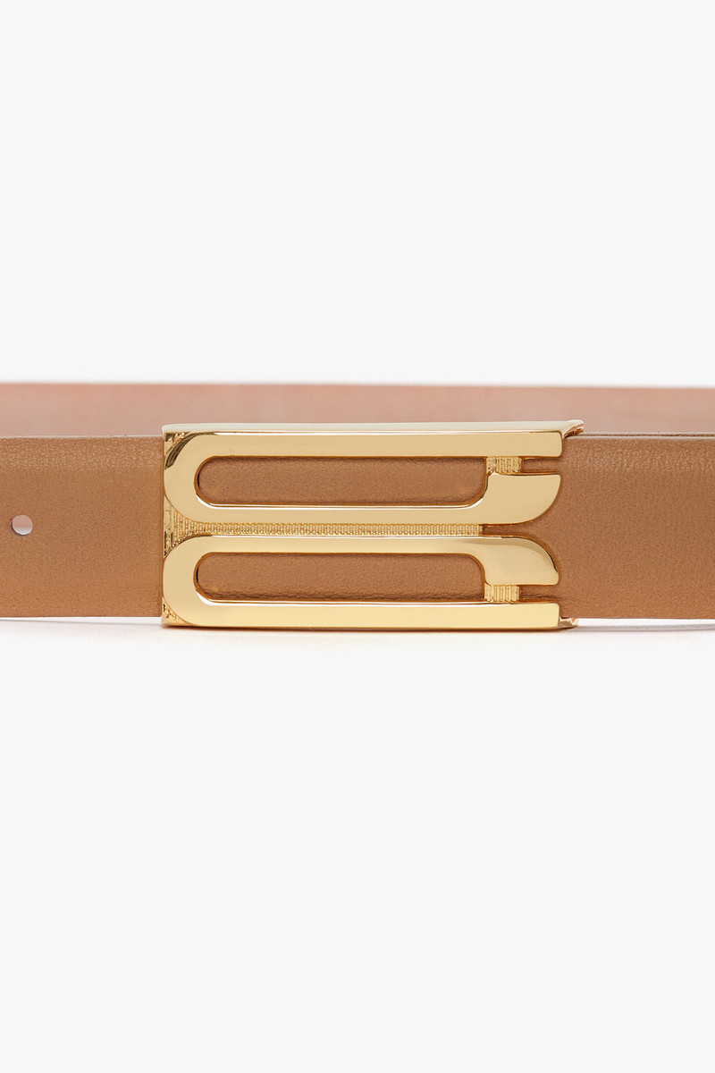 Frame Belt In Camel Leather 4