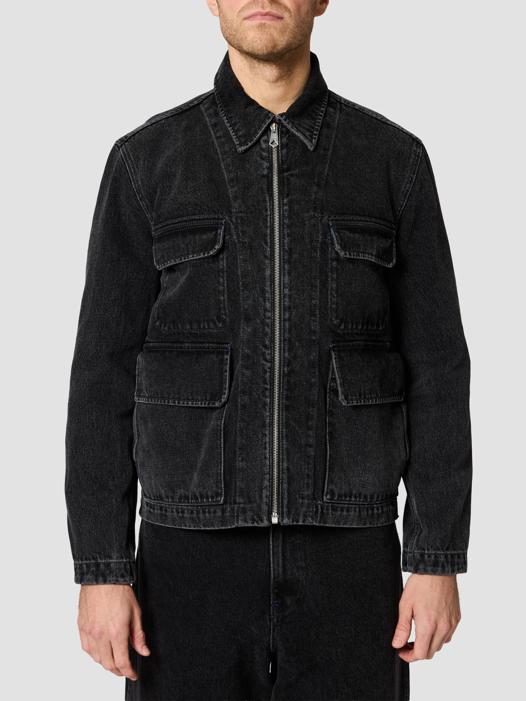 Men's Front-Zip Jean Jacket - Rinse Wash - 1