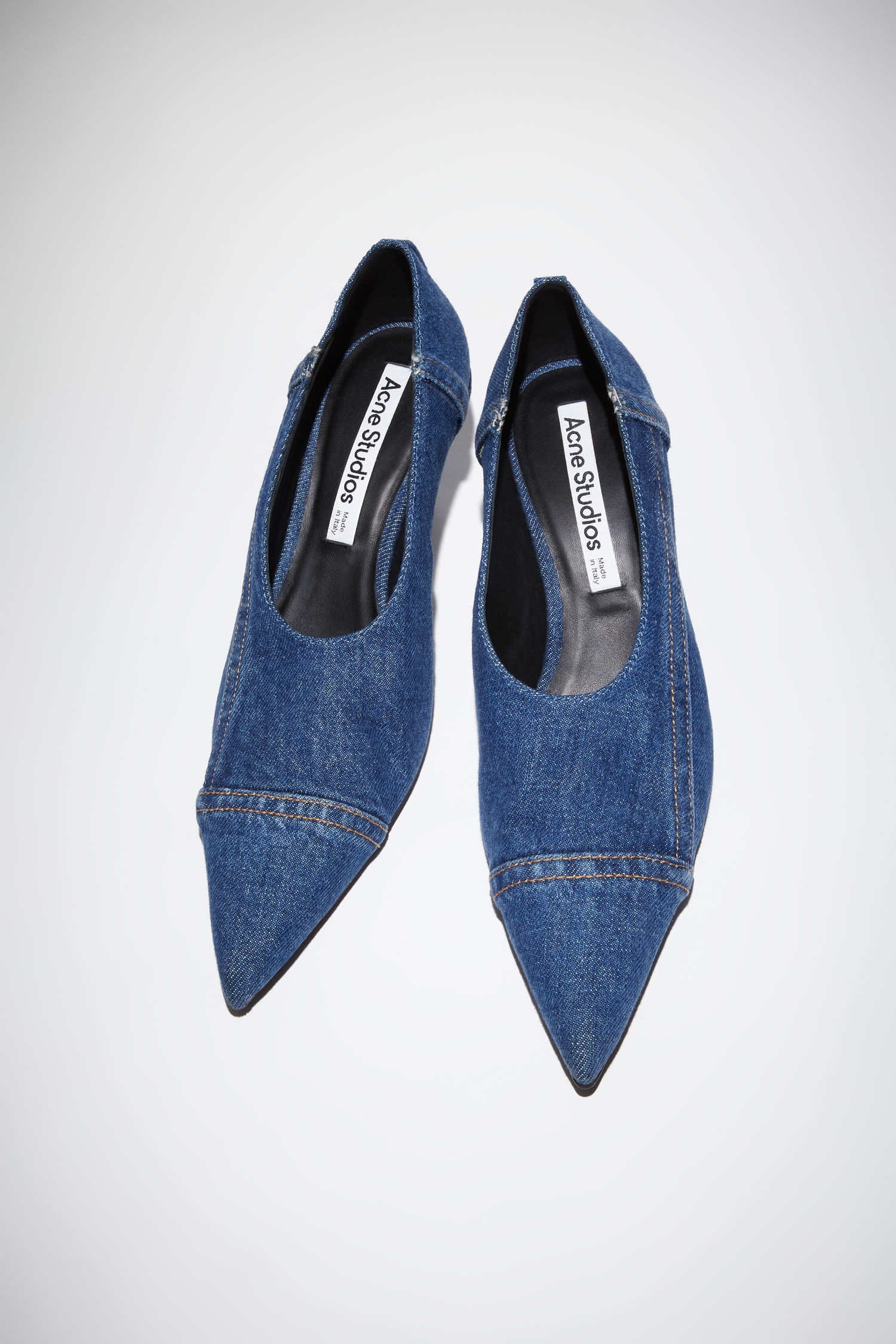 Pointed denim pumps - Denim blue - 2