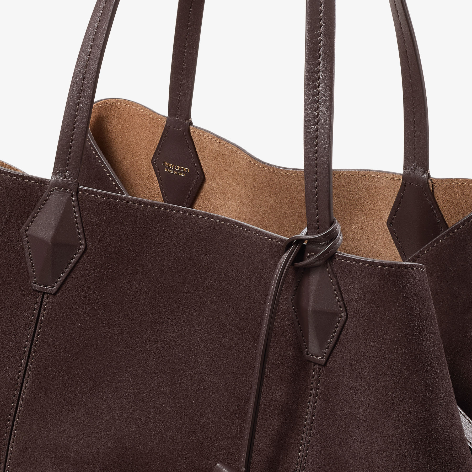 Diamond Tote/M
Coffee Suede Tote Bag - 4