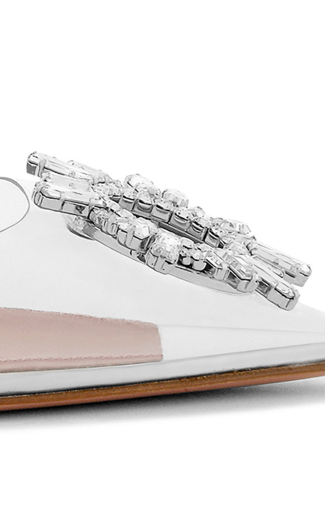 Begum Crystal-Embellished PVC Pumps white - 5