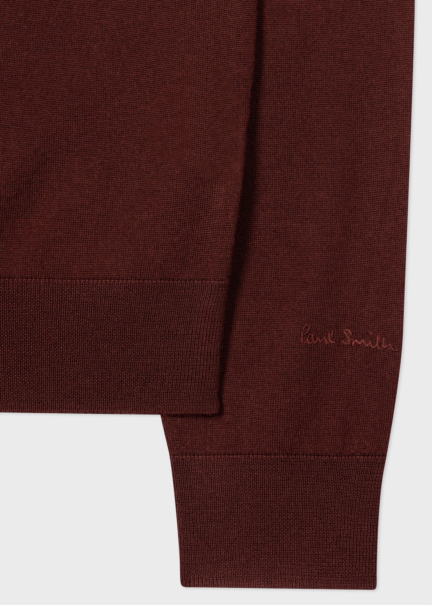 Burgundy Merino Wool Roll Neck Sweater - 3