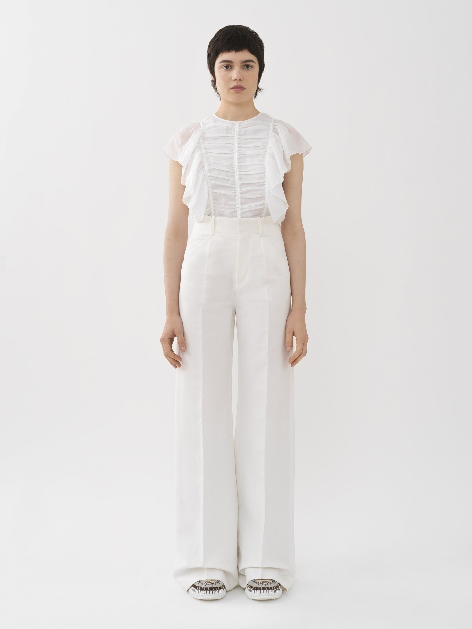 SLEEVELESS RUFFLE TOP - 4
