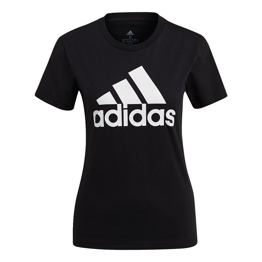 (WMNS) adidas W Bl T Sports Stylish Logo Printing Short Sleeve Black T-Shirt GL0722 - 1