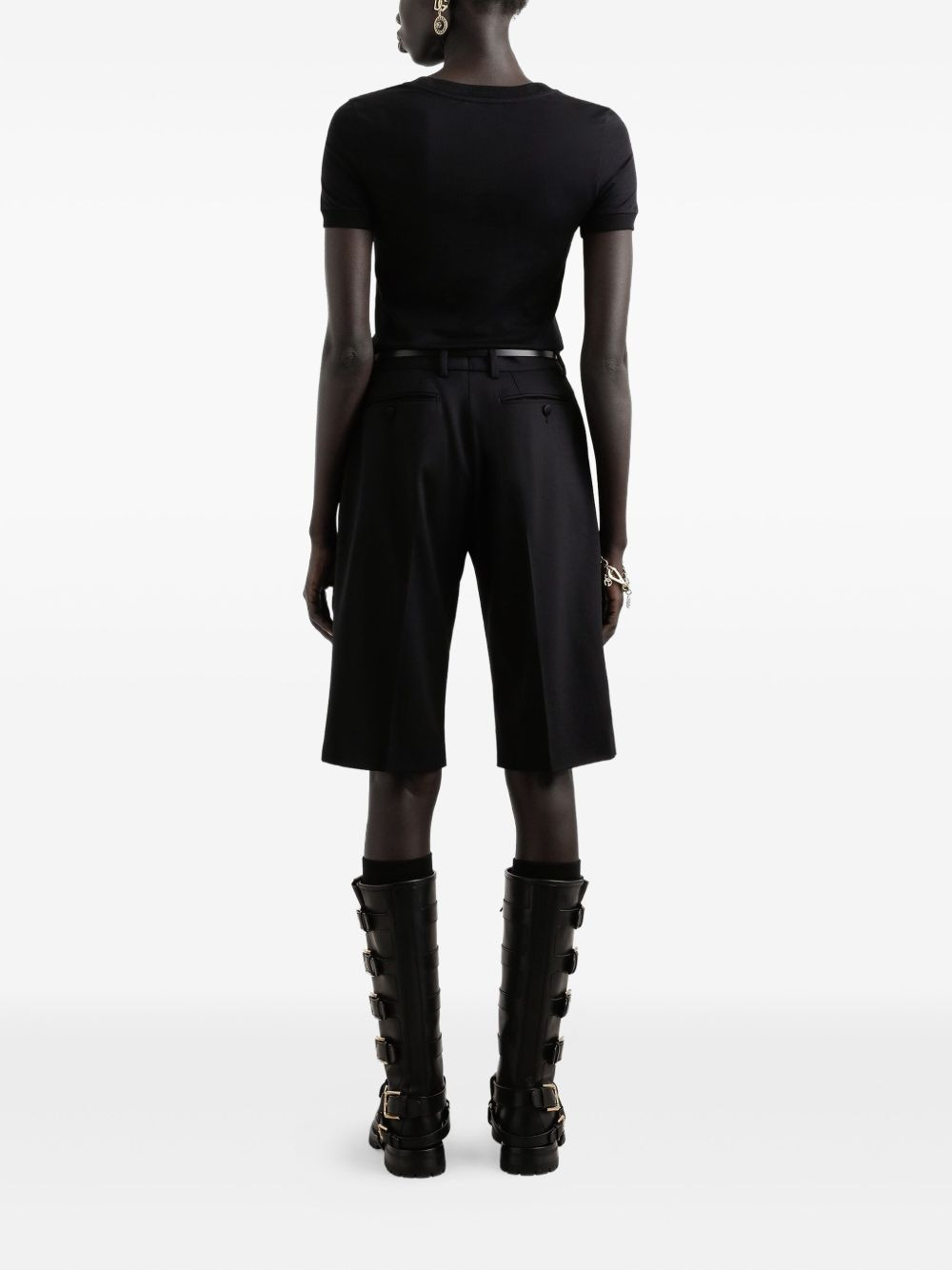 pleated wide-leg shorts - 3
