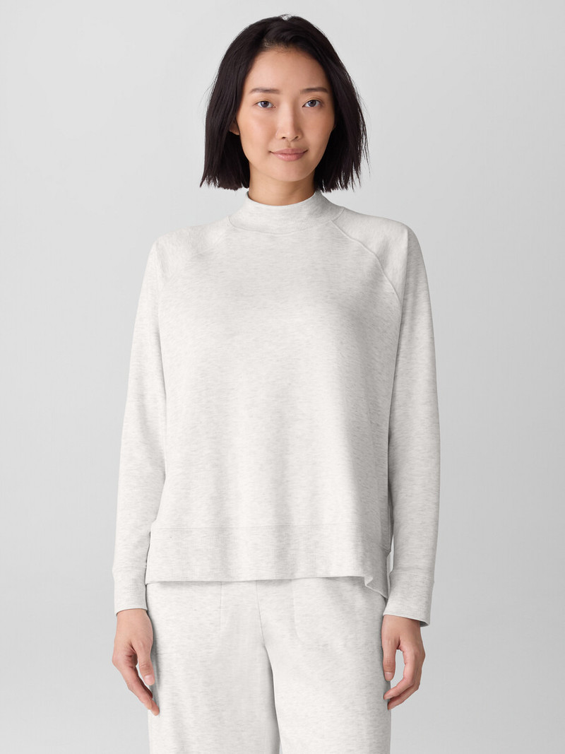 EILEEN FISHER Cozy Brushed Terry Hug Mock Neck Top outlook