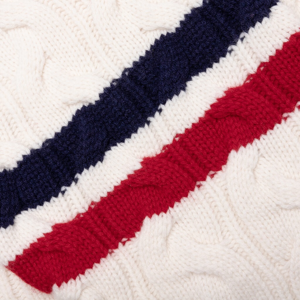 COLLEGE BADGES KNIT CARDIGAN - IVORY - 4
