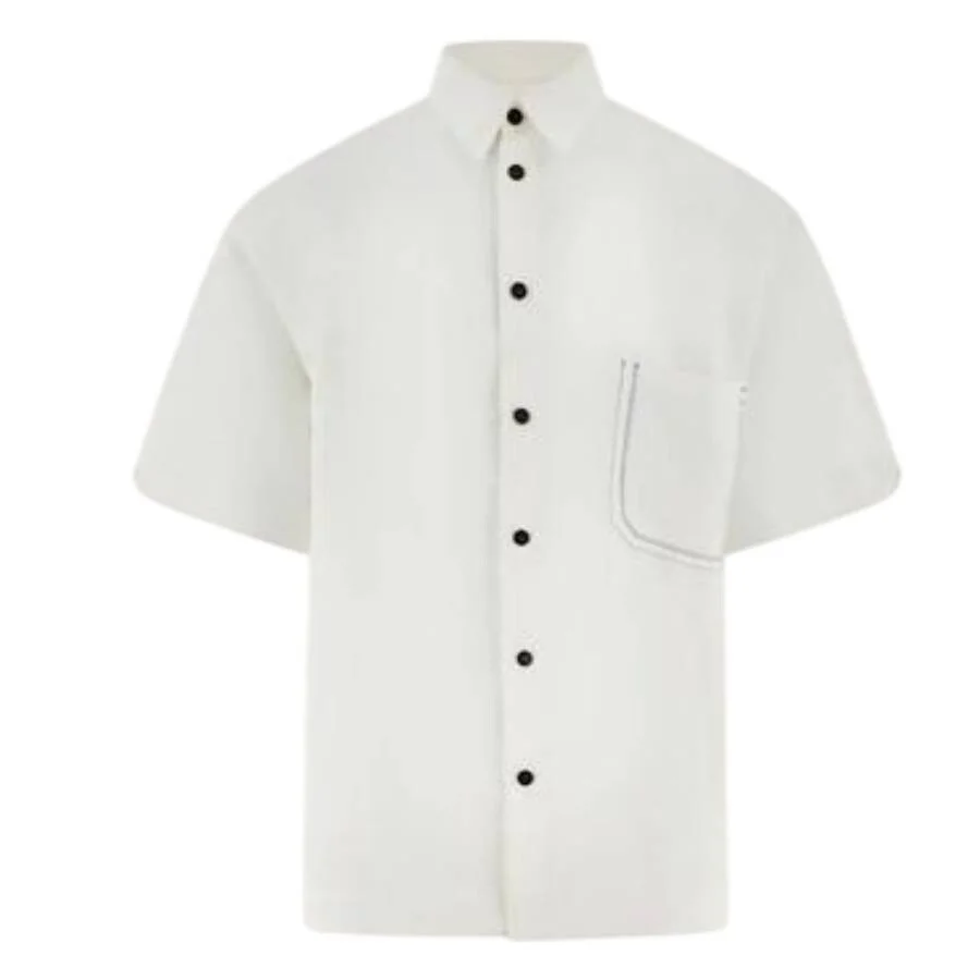 Ferragamo Men's Short-Sleeve Shirt in White - 1
