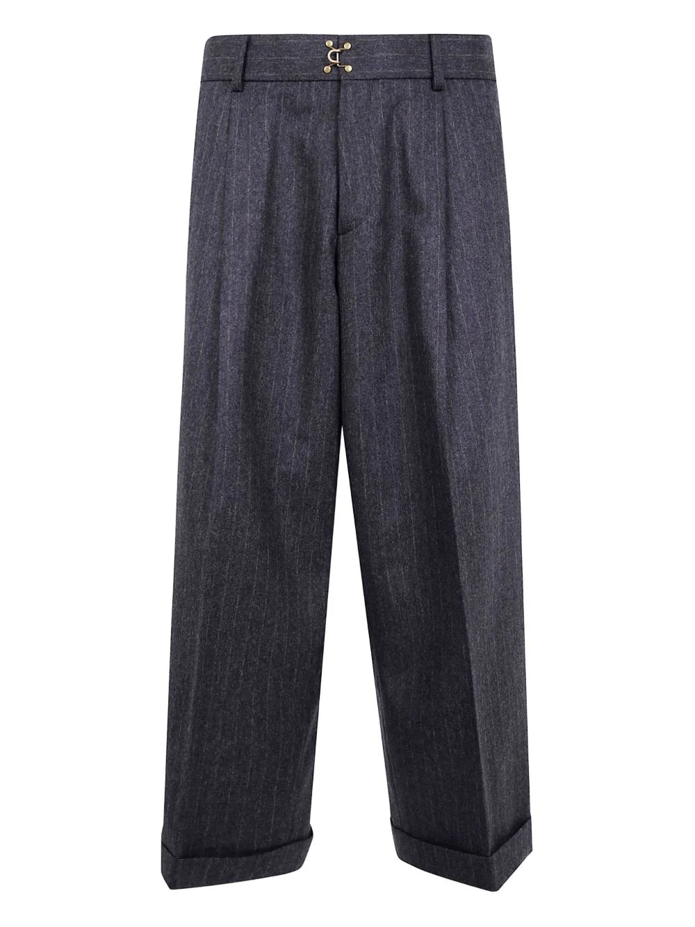 pinstriped buckled trousers - 1