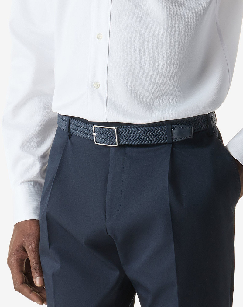 CORNELIANI Blue braided waxed cotton belt outlook