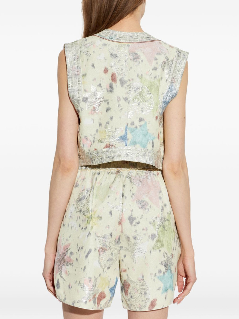 floral-print sleeveless waistcoat 4