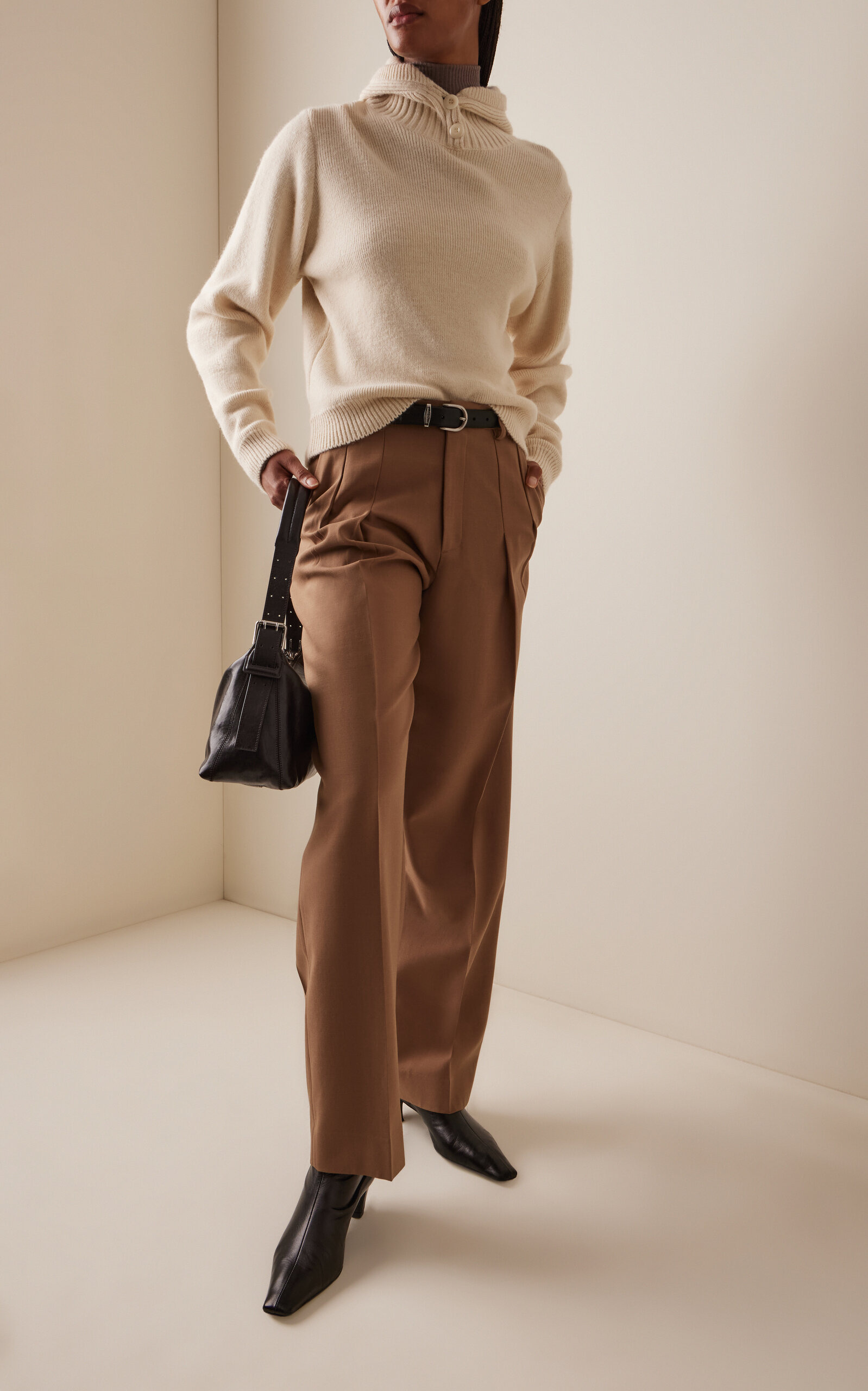 Hooded Knit Sweater ivory - 3