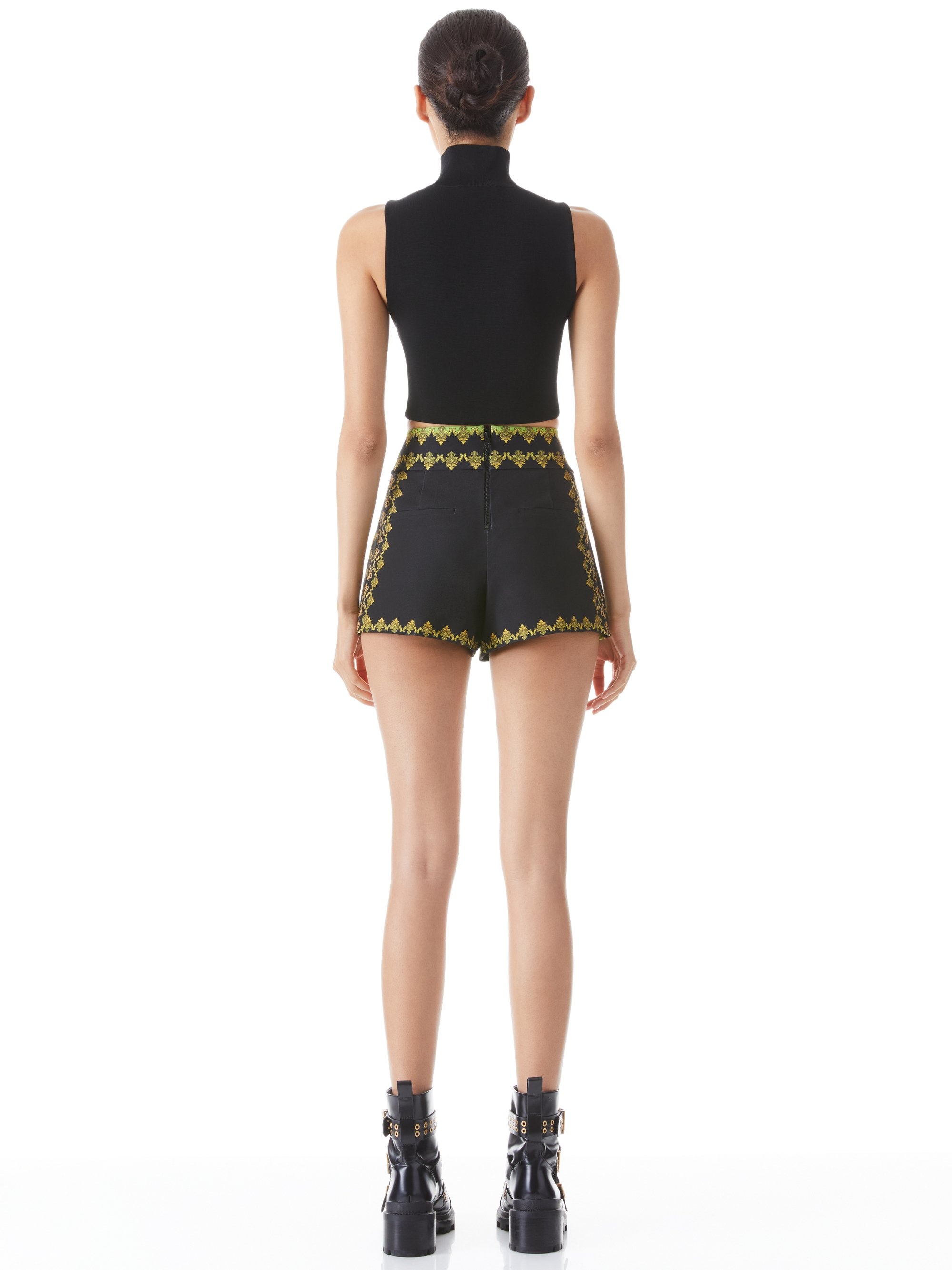 DONALD EMBROIDERED HIGH WAISTED SHORTS - 3