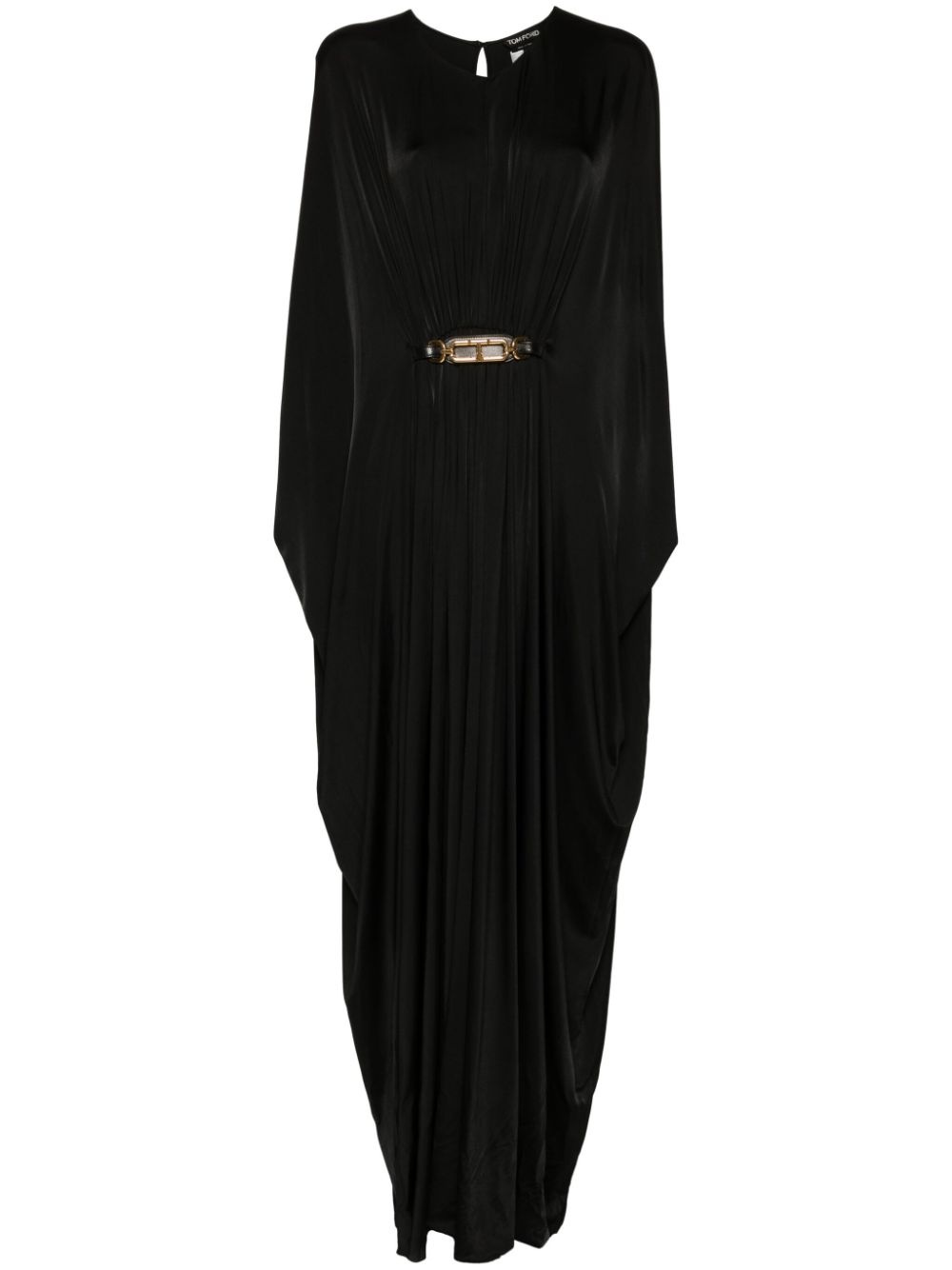 belted stretch-design kaftan - 1